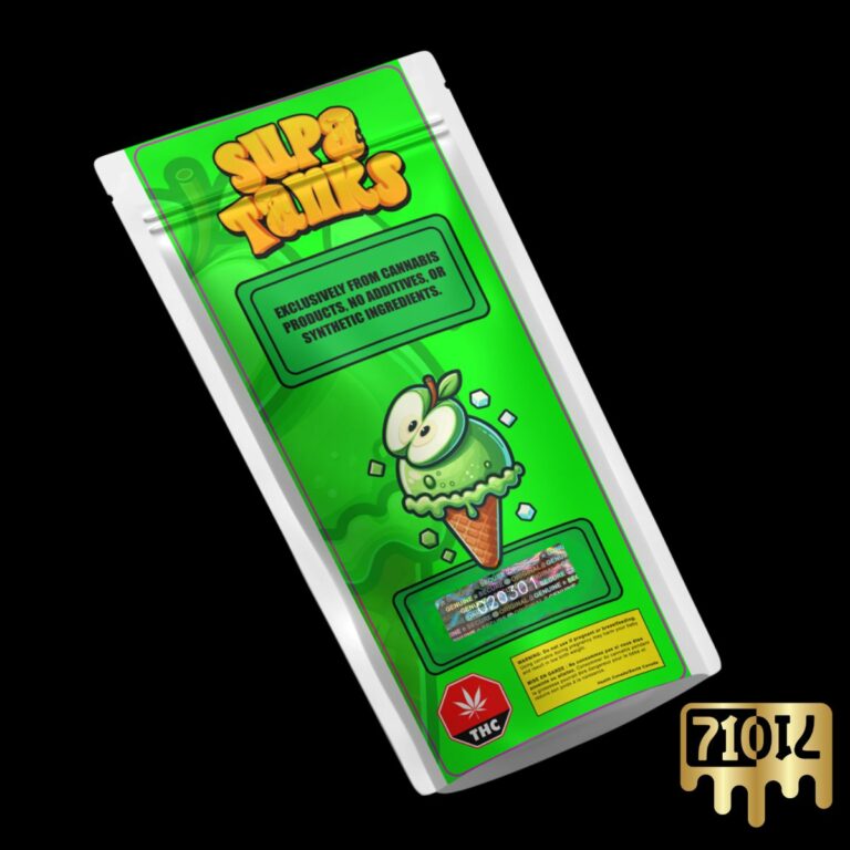 Supa Tanks Apple Gelato THC Vape Pen Packaging Back