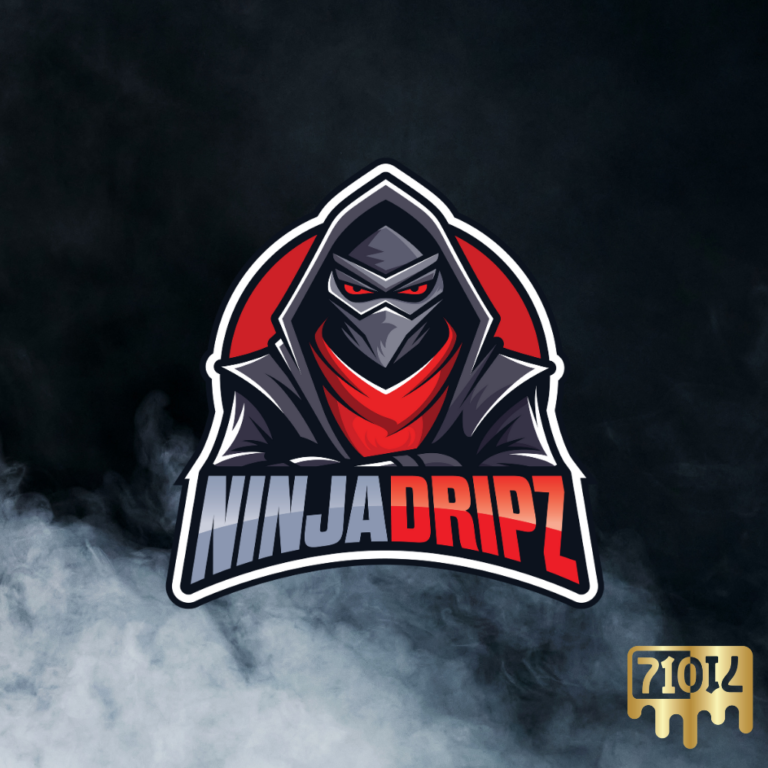 Ninja Dripz logo featuring a stealthy ninja design with smoke effect in the background.